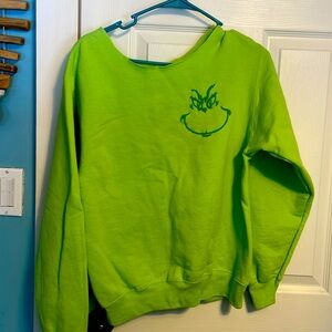 Grinch size small off the shoulder sweatshirt.